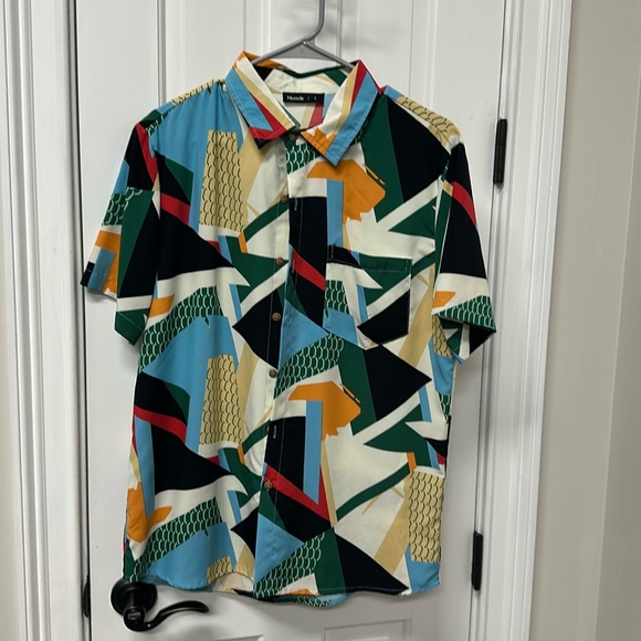 Fun Print Short Sleeve Button Up - Picture 1 of 4